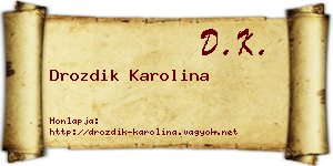 Drozdik Karolina névjegykártya